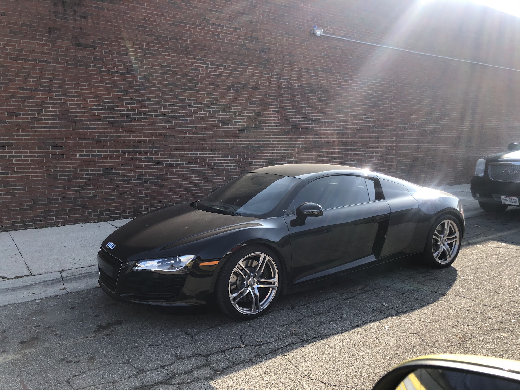 Black Audi photographed at the West Broad Street shop